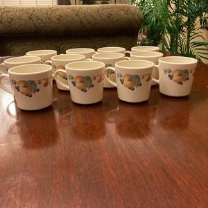 Discontinued CorningWare coffee mug / tea cups pattern Abundance Fruit set of 12